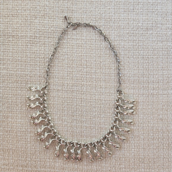 Vintage Sarah Coventry Fancy Free Silver Fringe Collar Necklace - Picture 4 of 8
